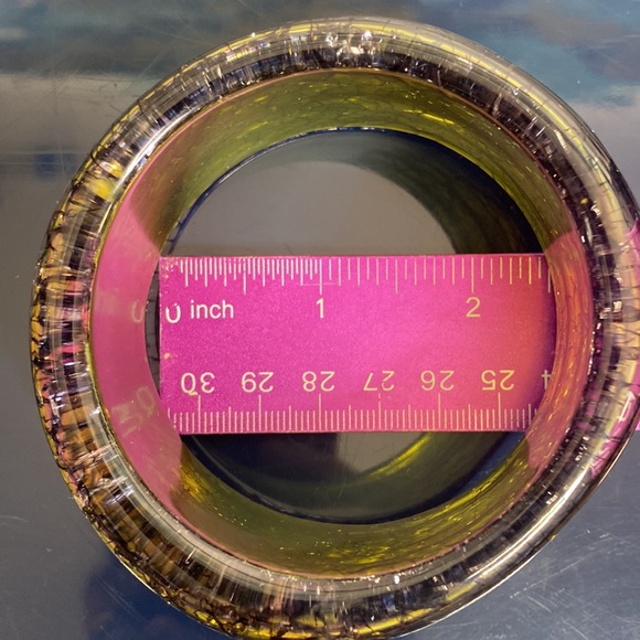 💚🖤Vintage Lucite Bangle Bracelet | Crackle Motif | Green & Black - Picture 8 of 12